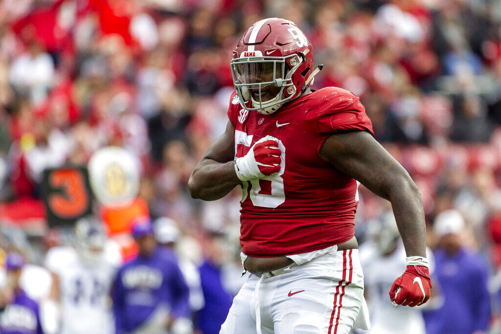 32. Tampa Bay (11-5) — Christian Barmore, DL, Alabama, So.